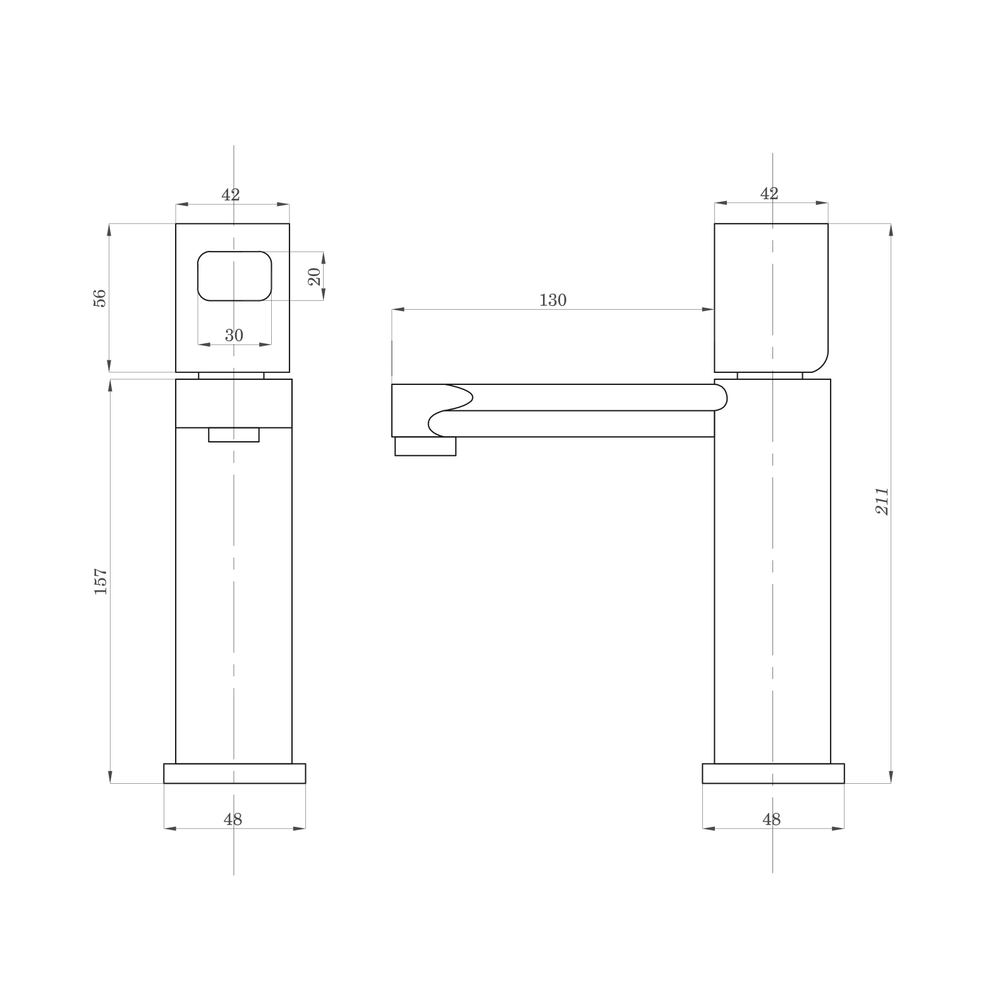 Смеситель для раковины 35к ПРОФСАН ПСМ-900-5GA литой, п/гайку ГРАФИТ