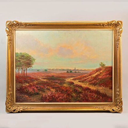 Винтаж: Антикварная картина «Летний Пейзаж»