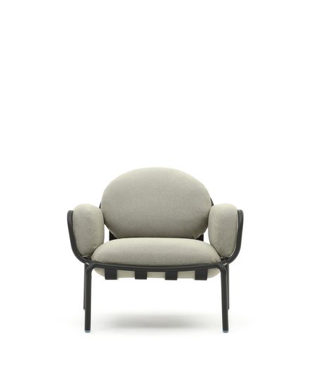 Уличное кресло Joncols с бежевой обивкой и серым алюминием