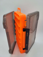 Коробка 2х-сторонняя для воблеров FisherLand 17300, ограниченная серия, оранжевая / органайзер рыболовный для балансиров, снастей, блесен, приманки, попперов. Товар уцененный