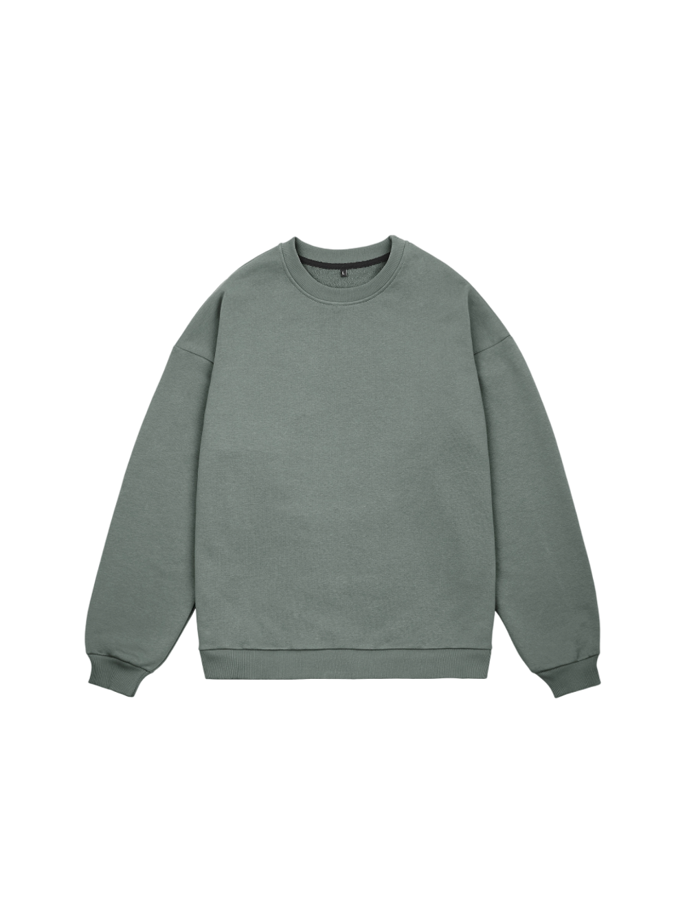 Свитшот оверсайз, без начеса (серо-зеленый)