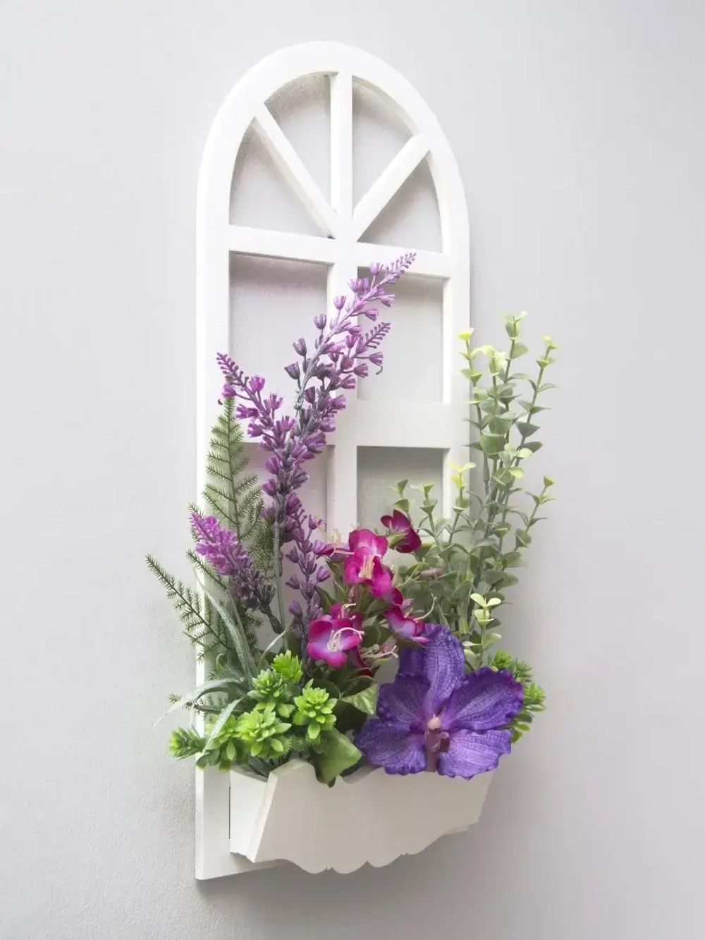 Панно на стену для интерьера "Окно с цветами"