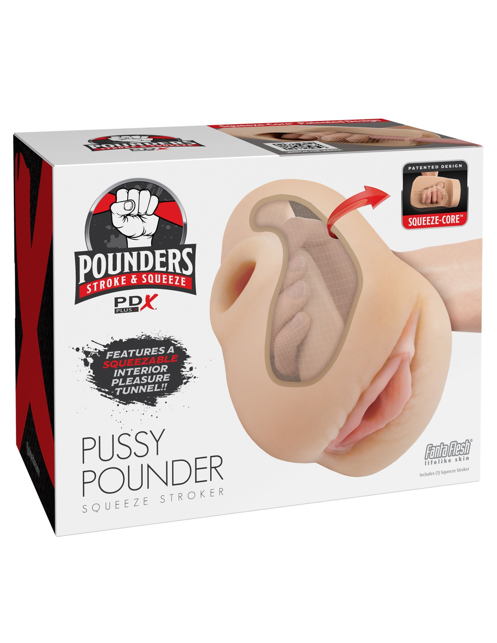 Телесный мастурбатор-вагина Pussy Pounder Squeeze Stroker (Цвет: телесный)