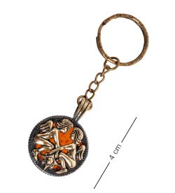 AM- 812 Брелок «Знак зодиака-Близнецы» (латунь, янтарь)