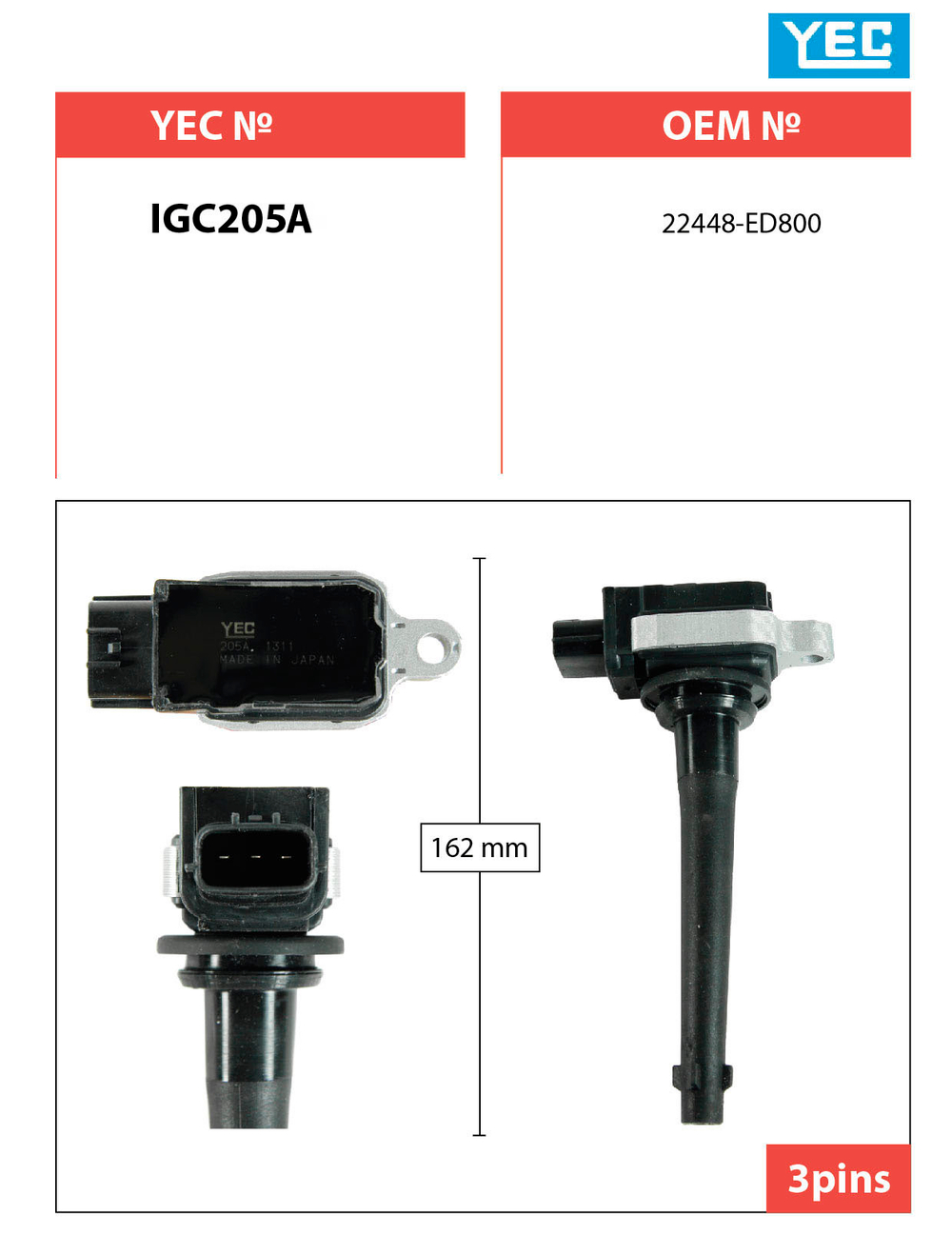 Катушка зажигания YEC IGC205A
