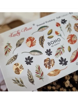 Lucky Rose Слайдеры наклейки для длинных ногтей Foil 063