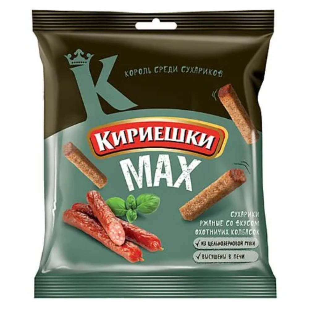 Кириешки ржаные со вкусом охотничьих колбасок 40 гр