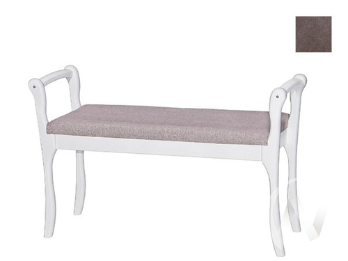 Скамья для прихожей с подлокотниками мягкая (кат.1)  (снег лак/ULTRA STONE)
