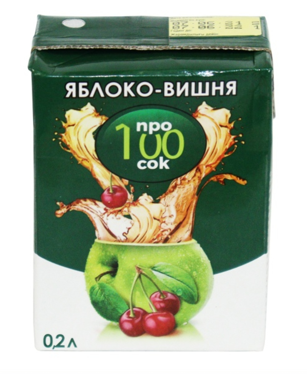 Про100 сок Яблочно-Вишневый нектар  0,2л/27 ТУ