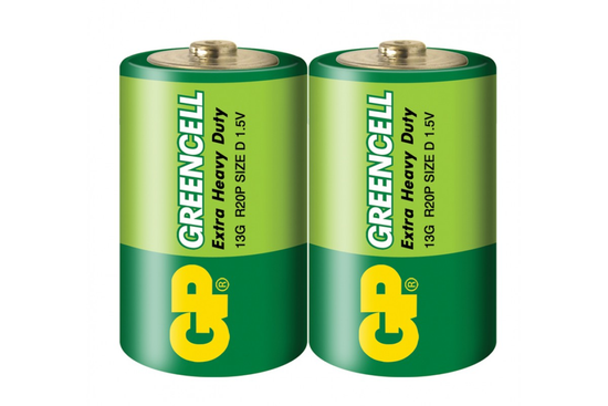 Батарейка GP GreenCell R20 D BL2 Heavy Duty 1.5V