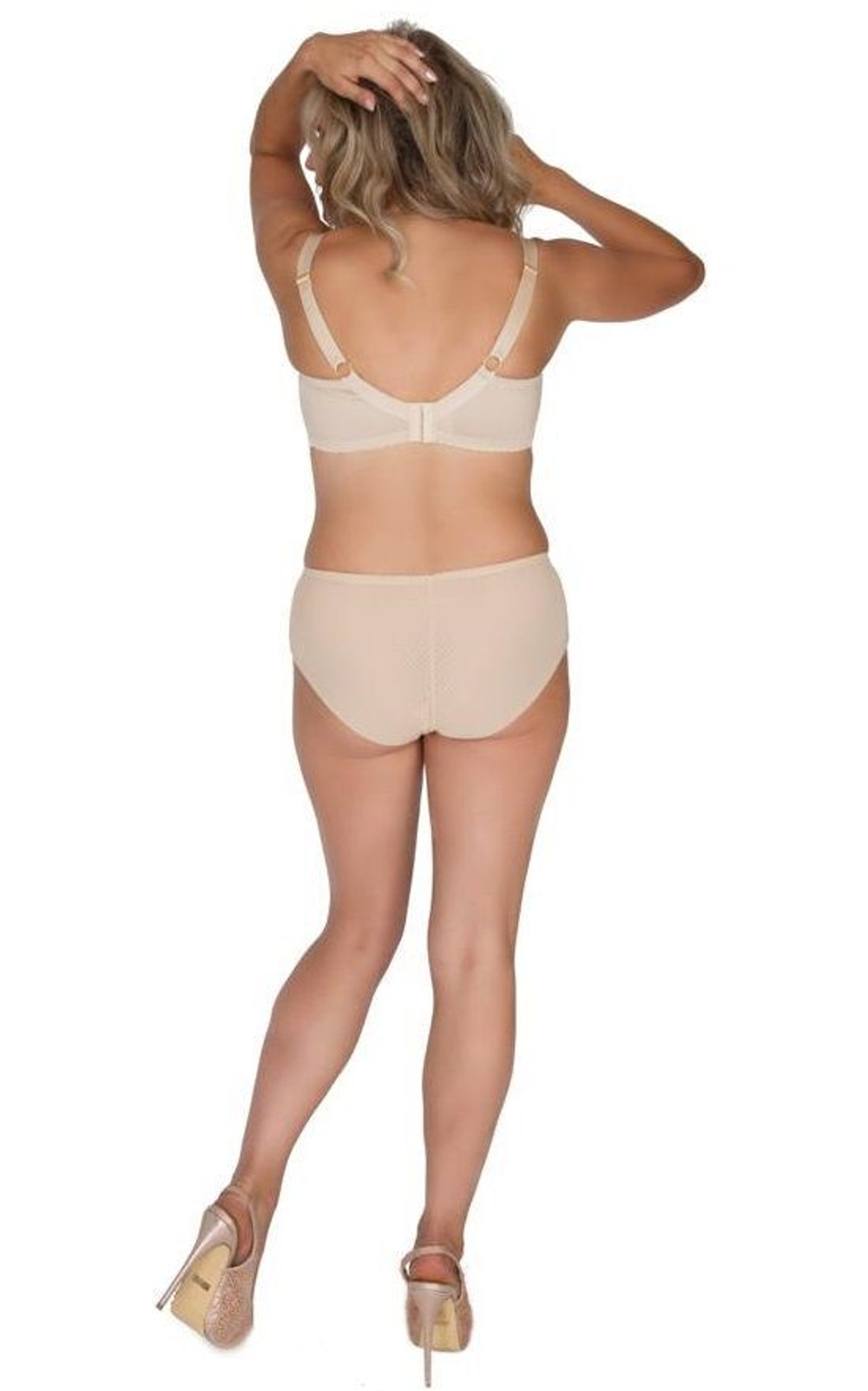 Телесные трусики-слипы из нежного гипюра (Размер: 4X) (Цвет: телесный)