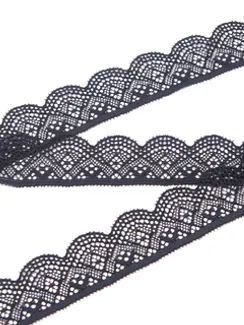 02-30 Кружево узкое эластичное 3 см, черный 170
