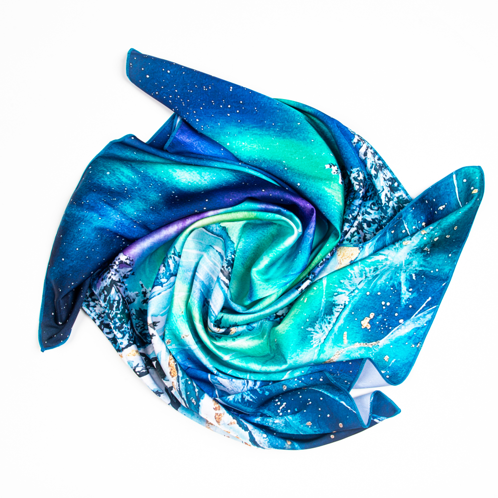 Шейный платок «Северное сияние», 70×70 см