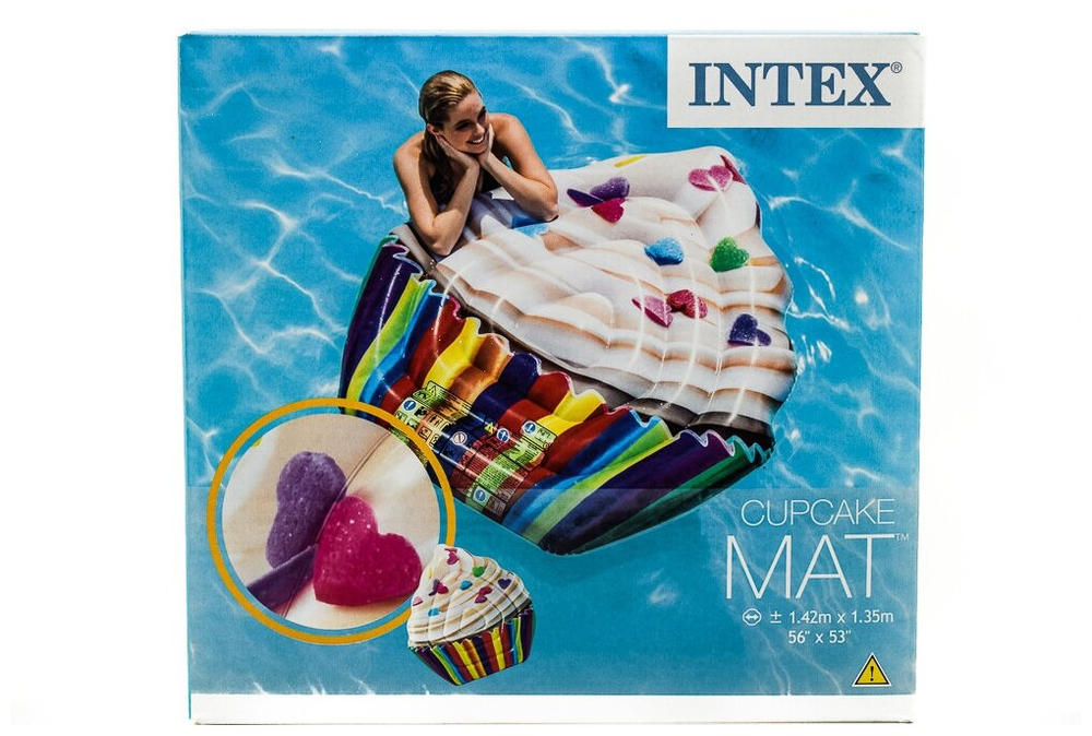 Матрас-плотик надувной для плавания "Кекс" INTEX 58770, 142 x 135 см