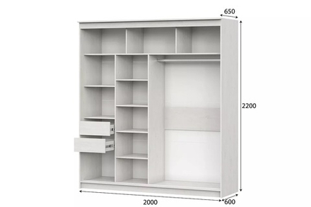 №25 (Мебель-Ти) Шкаф-купе (Грей) цемент светлый