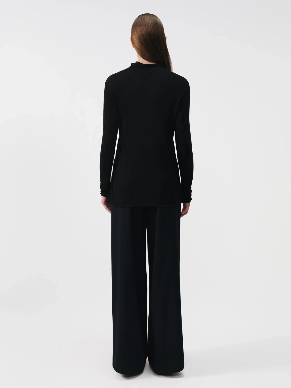 Лонгслив из кашемира черный OLA OLA