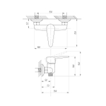 Смеситель для душа 35к ПРОФСАН ПСМ-104-4 "КОМПЛЕКТАЦИЯ" тип См-ДшОНРШл, эксцентрики "ЕВРО", ХРОМ