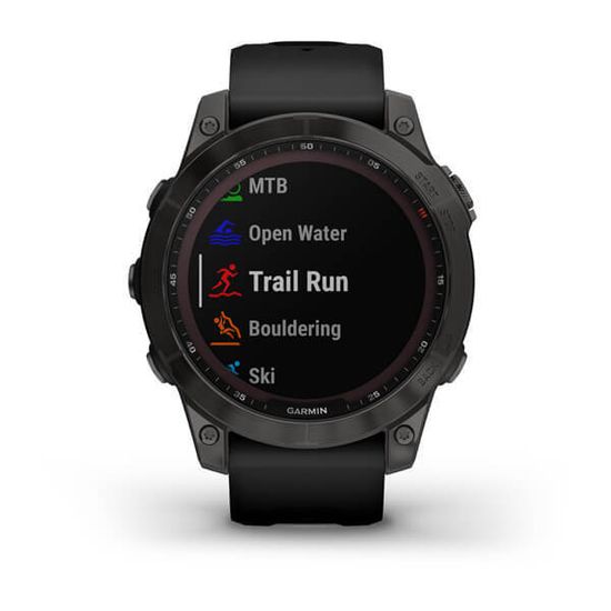Часы Garmin Fenix 7 Sapphire Solar, DLC титан с черным силиконом 010-02540-21