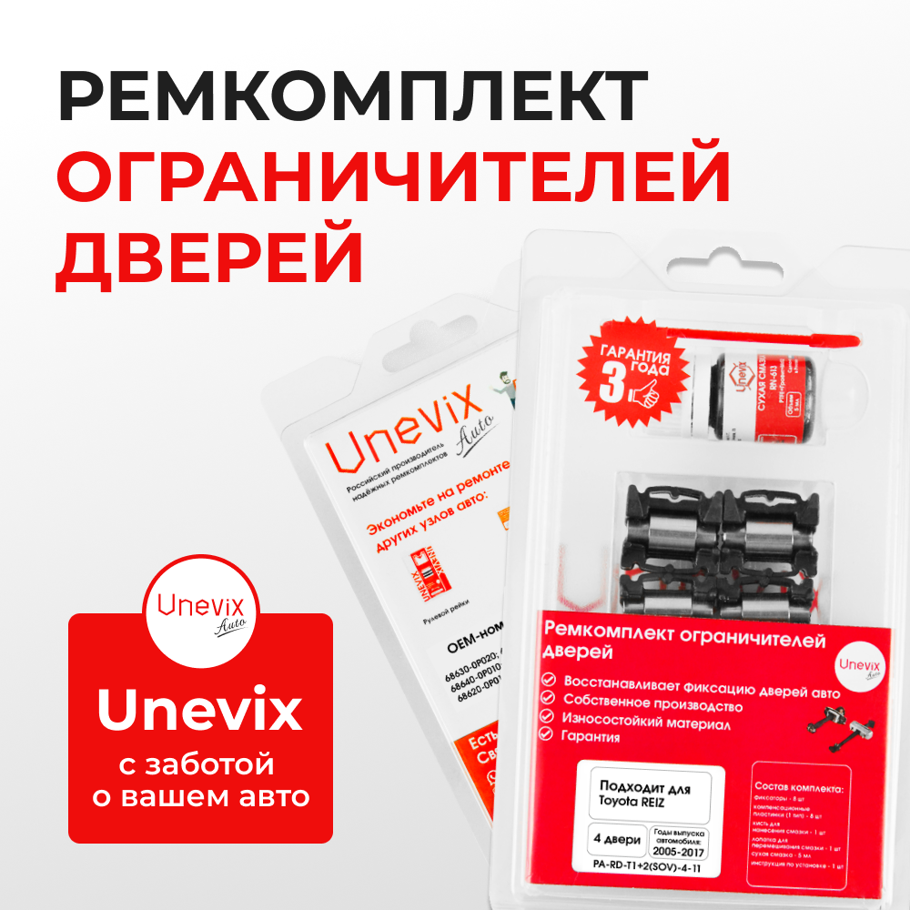 Ремкомплект ограничителей дверей Toyota REIZ 12#; 13# (тип 1+2) 2005-2017