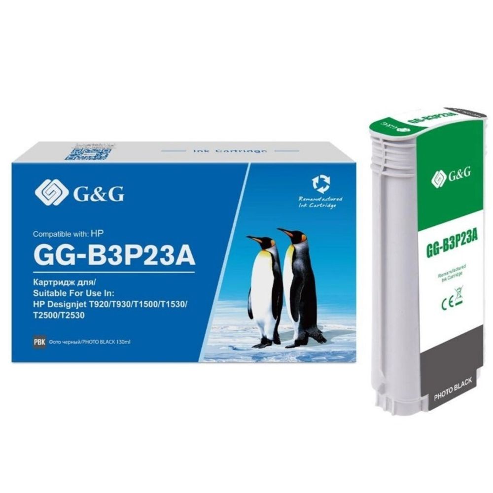 Картридж G&amp;G аналог HP 727 (B3P23A) для DJ T920/T1500/T2500/T930/T1530/T2530, черный фото (130мл)