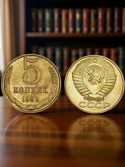 5 копеек 1958 года СССР Погодовка Копия пробной советской монеты бронза