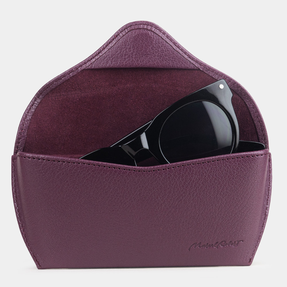 Футляр для очков Soleil из кожи козы, фиолетового цвета