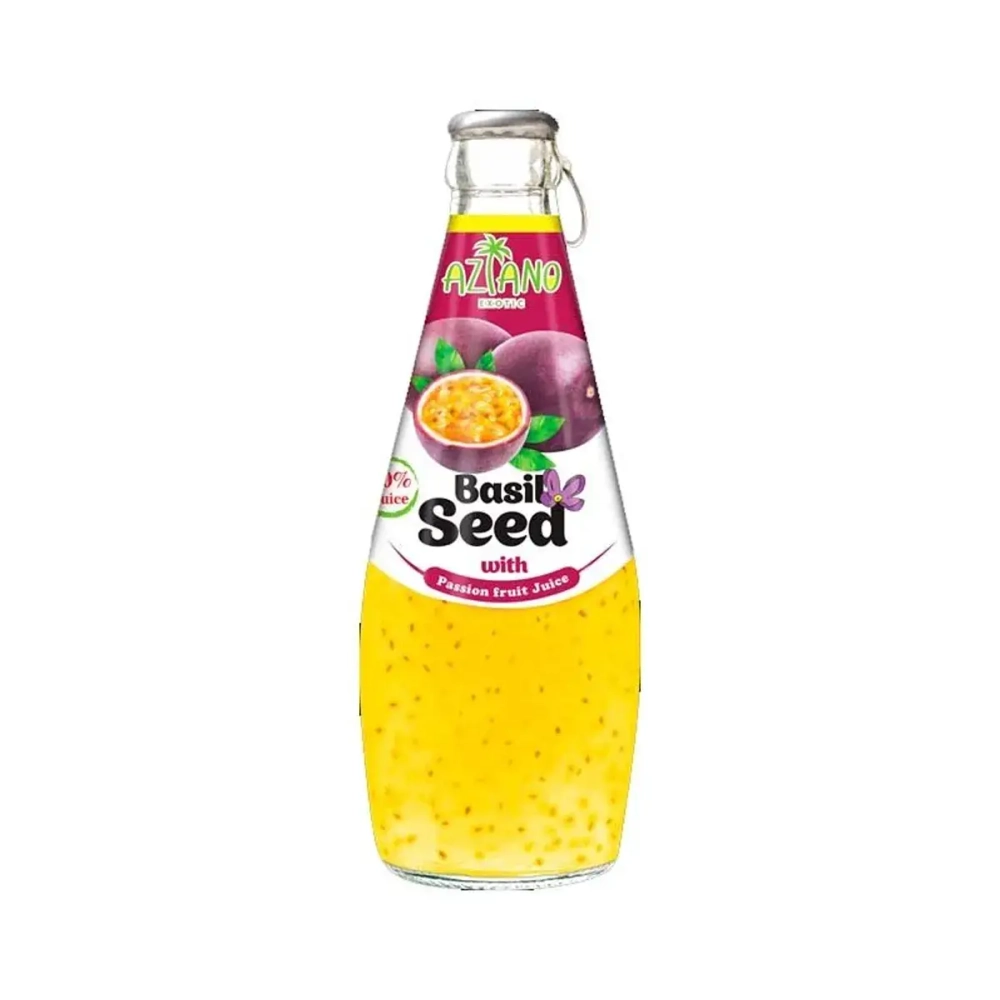 Нектар Aziano Маракуйи с семенами базилика 30% (Passion Fruit Juice with Basil Seed) 290мл