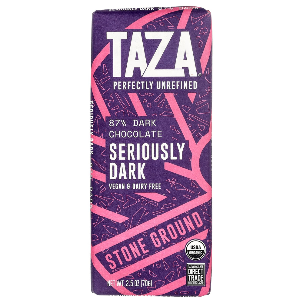 Taza Chocolate, 87% Dark Chocolate, Seriously Dark, 2.5 oz (70 g)