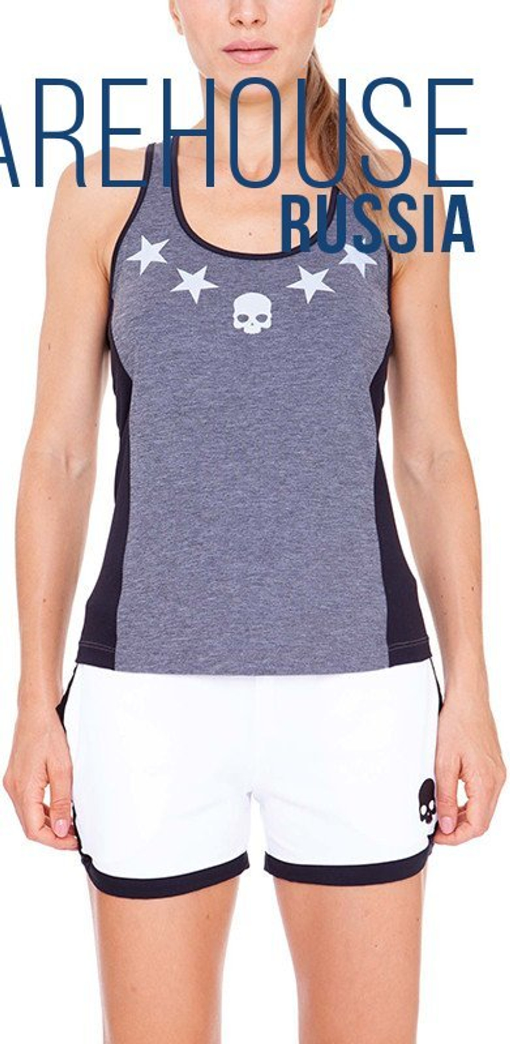 Женский топ теннисный Hydrogen Tech Star Tank Top - серый