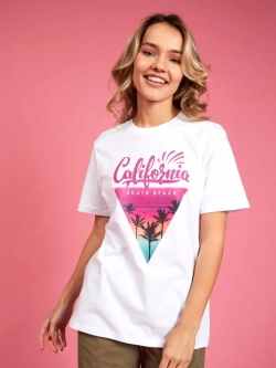 Футболка калифорния california оверсайз белая