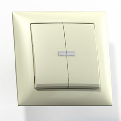 "СЕЛЕНА"Выключатель скр.уст.двухклав. с подсвет.10А С510-397 "с/к" Кунцево Электро