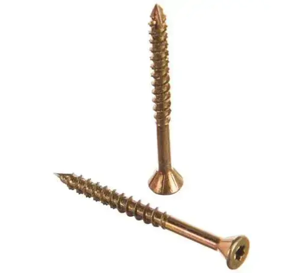 Саморезы по дереву желтые для пола и отделки потайные INFIX 3.5х45 ЦЖ TX 10 (упак. 500 шт)