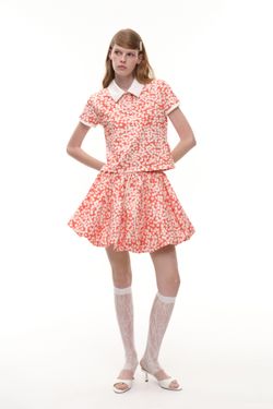 Поло с цветочным принтом (Flower Power), красное