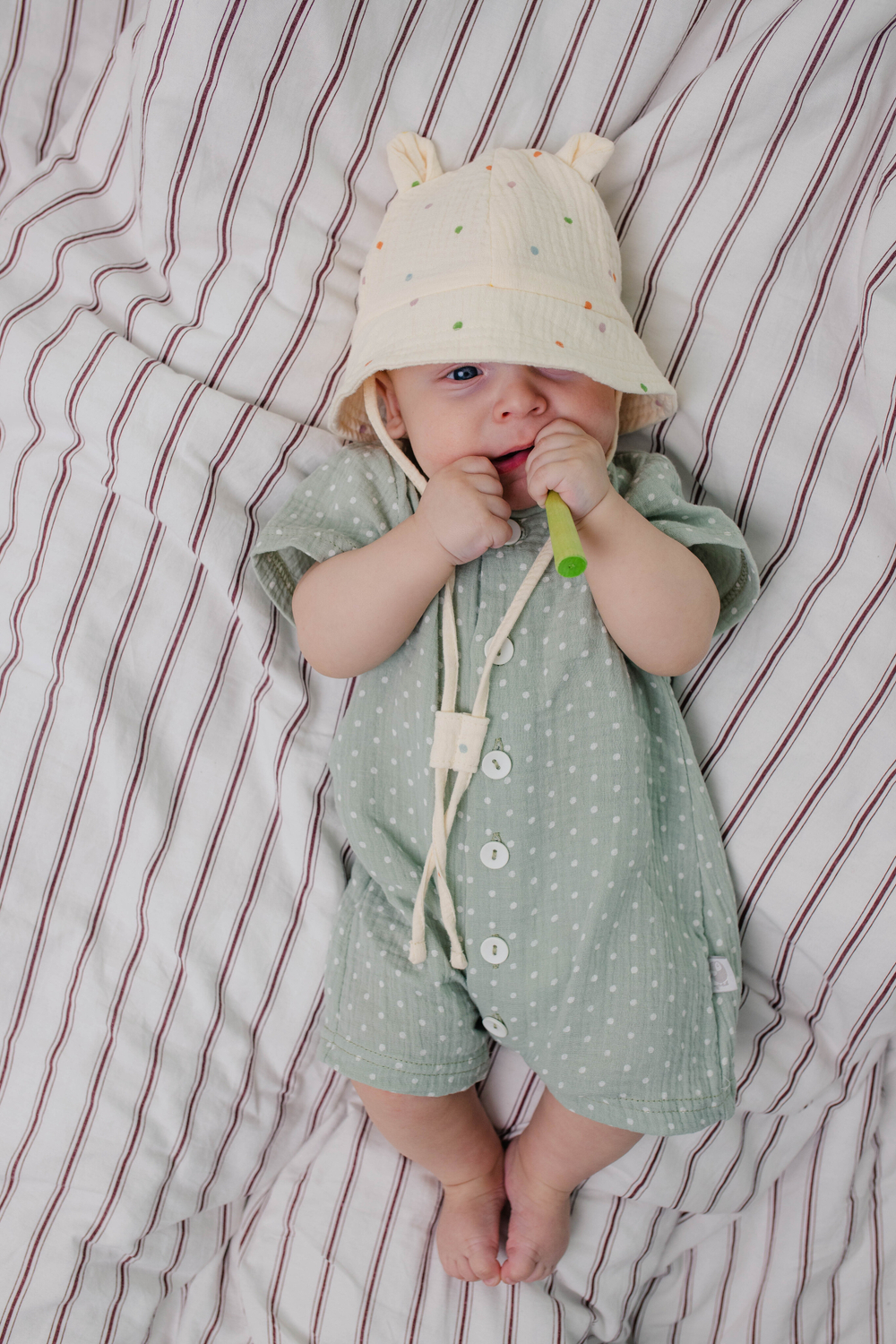 Песочник муслин (горошек на зеленом)