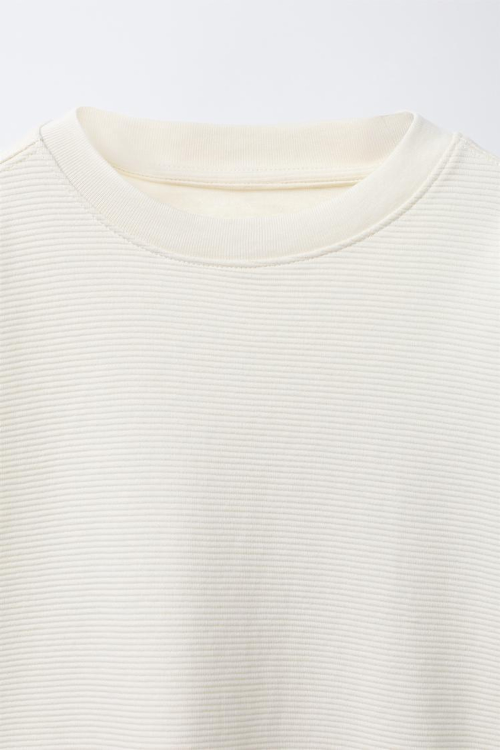 ZARA ЛОНГСЛИВ ИЗ ТКАНИ ОТТОМАН С НАШИВКОЙ, ЭКРЮ