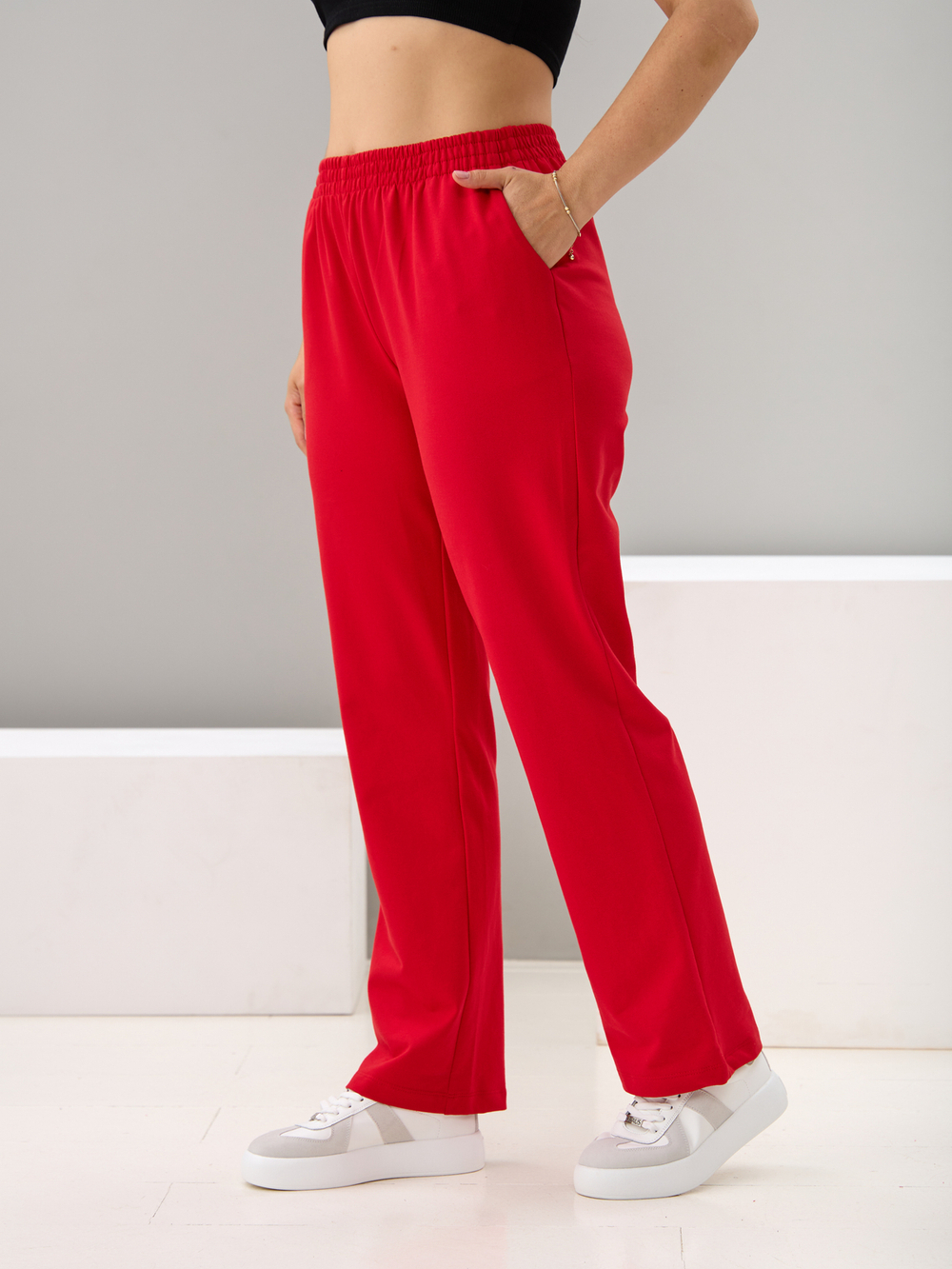 Костюм с брюками КБ-384/красный-п