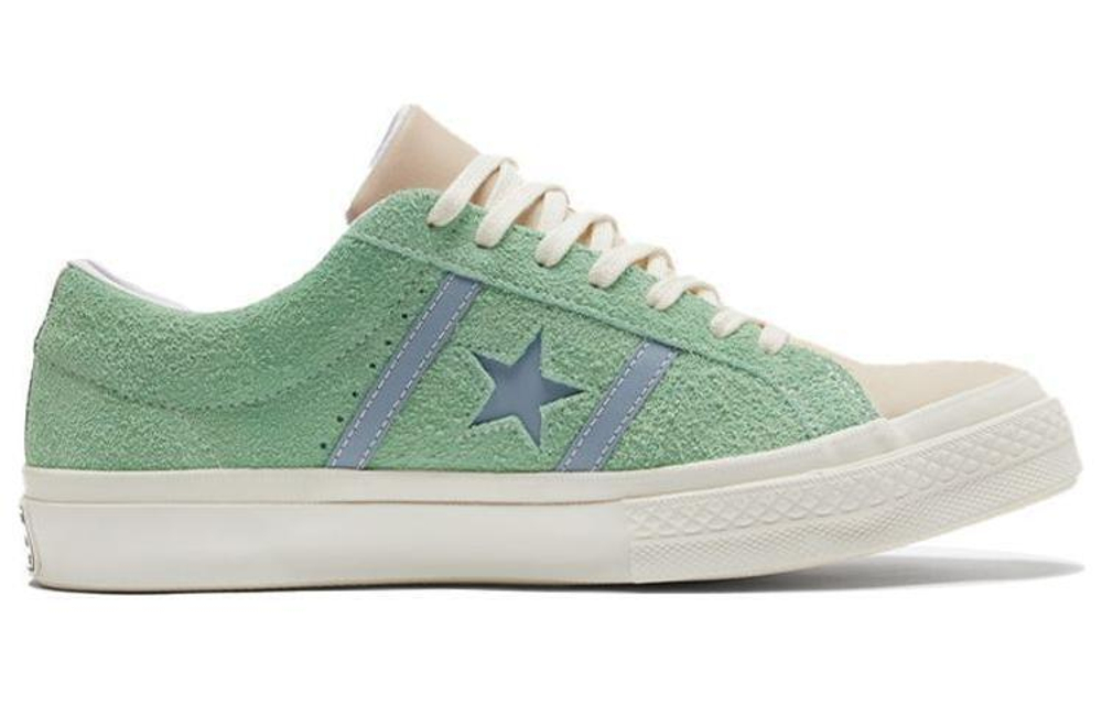 Material Block x Converse One Star Academy canvas non-slip wear-resistant lightweight low-top sneakers for men and women with the same blue and green