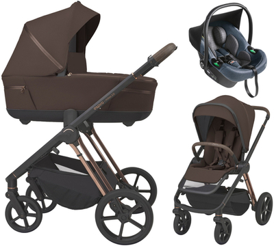 Детская коляска 3 в 1 Espiro Miloo 2.0 и автокресло Pi Gray blue 308 exellent chocolate