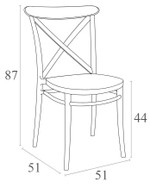 Комплект пластиковой мебели Siesta Sky Ø105 Cross, темно-серый