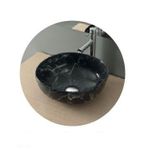 Раковина накладная круглая 400x400x145 мм SPIN40 23595 мрамор чёрный