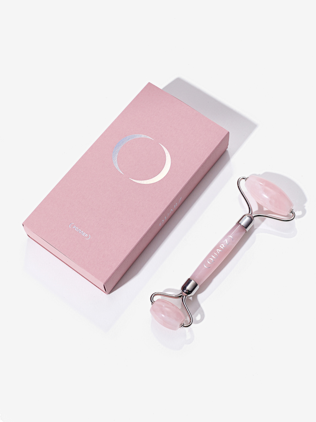 Роллер из розового кварца (серебро)