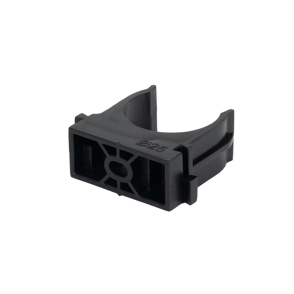 Крепеж-клипса для трубы 25 мм прямого монтажа черная 100 шт