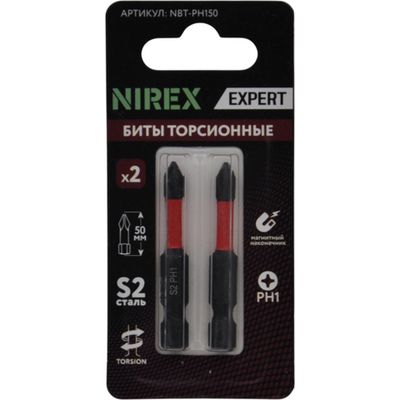 Набор бит NIREX Expert Torsion PH 1*50мм из 2 шт NBT-PH150