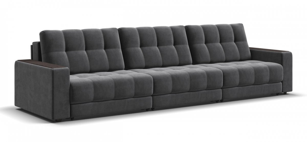 Диван Босс Гранд Велюр Монолит серый