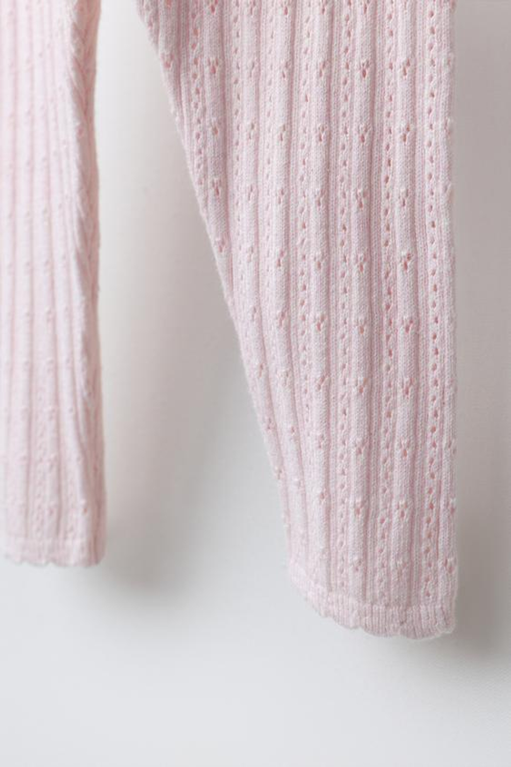 ZARA АЖУРНЫЕ ТРИКОТАЖНЫЕ ЛЕГИНСЫ, ЦВЕТ РОЗОВОГО ДЕРЕВА