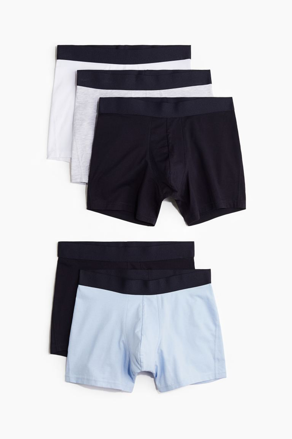 H&M Набор трусов-боксеров ( 5 шт.), белый/светло-голубой