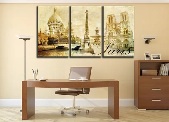 Модульная картина "Достопримечательности Парижа"