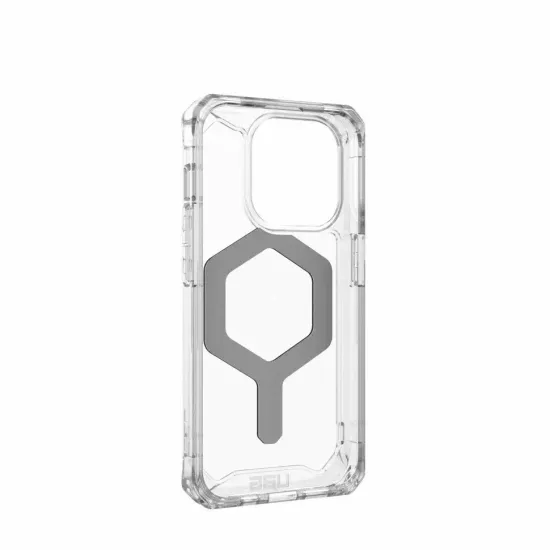 Чехол с поддержкой MAGSAFE Uag Plyo для iPhone 15 Pro 6.1", цвет прозрачный/серебро (Ice/Silver)
