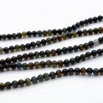 Бусины Тигрово-соколиный глаз, диаметр 2-2,2 мм, цена за нить 39 см