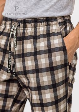 Брюки мужские Pantelemone PDBB-164, клетка бежевая/черная